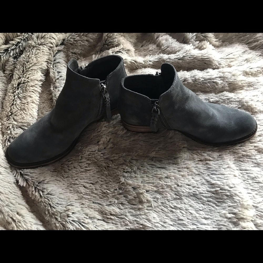 Gray Suede Ankle Boots